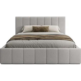 FEDVE Polsterbett Doppelbett Handorf Schlafzimmer Bett Bettkasten 200x200 cm Hellgrau (Anthology 15) - Hellgrau