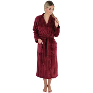Damenbademantel WEWO FASHION "5000" Gr. L, rot (maroon), L:120cm, Kunstfaser, Hausmäntel, Damenbademantel, kuschelig weich