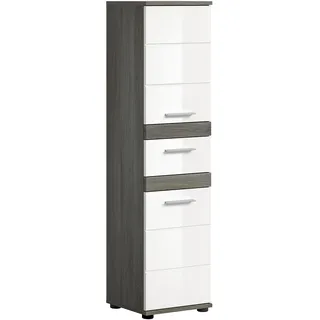 xonox.home Blake Standschrank 35 x 137 x 31 cm Rauchsilber/Weiß