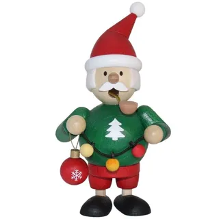 Mini Räuchermann Weihnachtswichtel mit roter Mütze & grüner Jacke 7,5x12,5x5,5cm