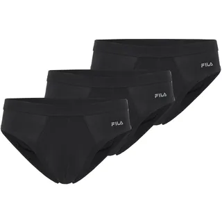 Slip FILA "MAN BRIEF", Herren, Gr. XL, schwarz (200, schwarz), Single Jersey, Obermaterial: 95% Baumwolle, 5% Elasthan, unifarben, körpernah, Unterhosen Slip, mit flach verarbeiteten Nähten, ohne Eingriff