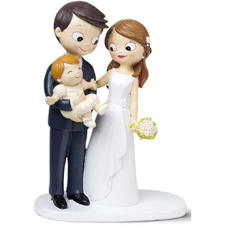 Mopec Figur Braut und Baby, Polyresin, weiß, 7,8 x 16 x 21 cm