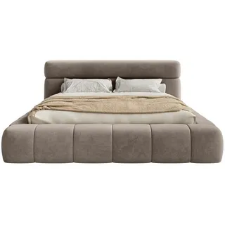 Fedve Polsterbett Nuuk 160x200 cm, Taupe , Textil , 160x200 cm , Schlafzimmer, Betten, Polsterbetten