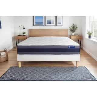 Actiflex morpho matratze 90x200cm + Bettgestell mit lattenrost , Härtegrad 2 , Taschenfederkern und Memory-Schaum , Höhe : 24 cm - Weiß