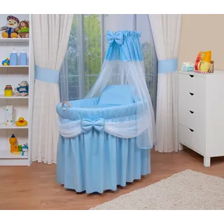 WALDIN Baby Stubenwagen-Set mit Ausstattung, XXL, Bollerwagen,komplett,blau/weiss - Blau