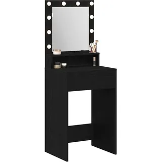 vidaXL Schminktisch mit Regal Schwarz Eichen-Optik 50 x 41 x 135 cm - Schwarz