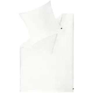 Schöner Wohnen Satin Bettwäsche PLAIN Weiss 155 x 220 cm - Weiß