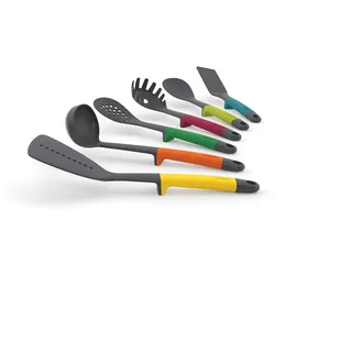 Joseph Joseph Elevate 6-teiliges Utensilienset, Nylonköpfe hitzebeständig bis 200 Grad, Multi-Colour