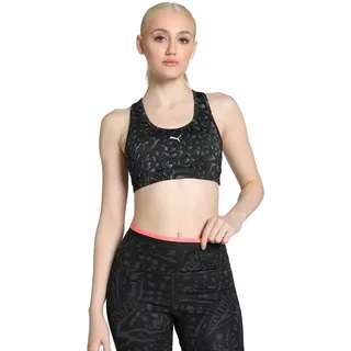 Puma 4Keeps Mid Support Sport-BH Damen 31 black/skin aop S