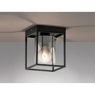 LED Deckenleuchte Schwarz mit Lampenschirm Rauchglas Zylinder - Industrial Style - Schwarz