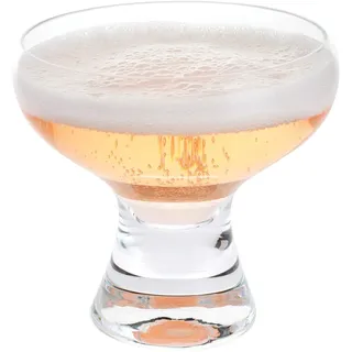 Dartington Crystal Champagner-Coupé-Gläser, Set mit 4 Untertassen, Vintage, Espresso, Martini, Prosecco, Sektglas, Set mit 4 Stück