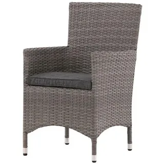 ebuy24 Gartenstuhl 2er Set Grau , Holzwerkstoff , 58x92x65 cm , Gartenmöbel, Gartensessel, Gartenstühle