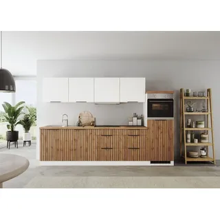 kochstation Küchenzeile KS-Lagos2 300 cm weiß