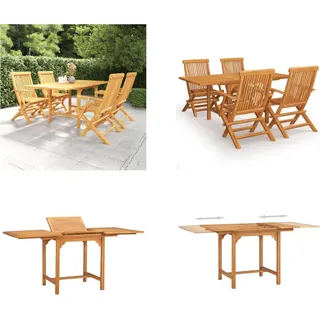 vidaXL 5 tlg. Garten Essgruppe Massivholz Teak - Garten Essgruppe - Garten Essgruppen - Gartenmöbel Set - Terrassenmöbel