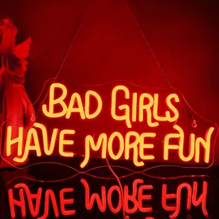 Looklight Bad Girls Have More Fun Neonschild rote LED-Neonschilder für Wanddekoration, Buchstaben-Neonlicht, Mädchen-Neonlichtschild für Schlafzimmer, Mädchenzimmer Wohnzimmer Bar Club Party Shop