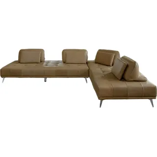 KAWOLA Sofa WIOLO Ecksofa Leder camel - Ocker