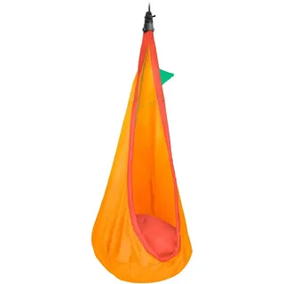 La Siesta Kinderhängesessel , Grün, Orange, Dunkelorange , Textil , Füllung: Polyester , 70x200-400x150 cm , IGR-zertifiziert , Gartenmöbel, Gartenschaukeln, Hängesessel
