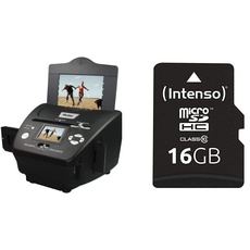 Rollei PDF-S 240 SE - Multiscanner für Fotos, Dias und Negative, sekundenschneller Scanvorgang, inkl. Bildbearbeitungssoftware - Schwarz & Intenso Micro SDHC 16GB Class 10 Speicherkarte