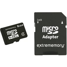 Extrememory EXMEMSDHC08GAD4 Class 4 microSDHC 8GB Speicherkarte mit Adapter