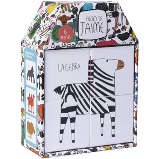 APLI Kids 18314 Jaime Puzzle mit 4 Würfeln, um 6 Tiere zu bilden