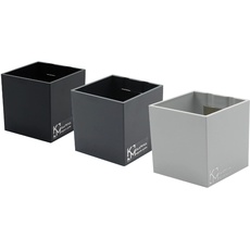 KalaMitica - Set mit 3 Magnetwürfeln, 6,5 cm - Schwarz, Dunkelgrau, Eisgrau - Magnetische Aufbewahrungsboxen oder Vasenhalter mit starkem Magnet für Magnettafeln an der Wand
