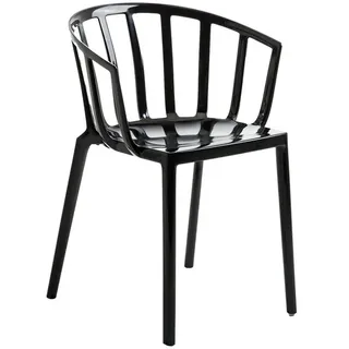 Kartell Stapelstuhl Venice schwarz, Designer Philippe Starck, 51x75x51 cm