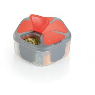 Tescoma Reise Gewürzstreuer mit 5 Fächern, kompaktes Gewürzdosen-Set 5-in-1 MOVE, ideal für Camping, Picknick oder den Urlaub - platzsparend und auslaufsicher