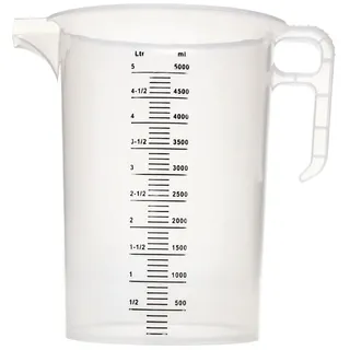 Pro-Measures FD329 Polypropylen-Messbecher, 5 l Fassungsvermögen, 270 mm x 208 mm x 208 mm, lichtdurchlässig