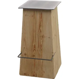 Barhocker HWC-L76, Barstuhl Tresenhocker, Industrial Massiv-Holz MVG-, natur mit Metall-Optik - Bunt