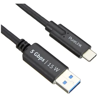 PureLink IS2601-015 USB-C auf USB-A Kabel 1,5m Schwarz