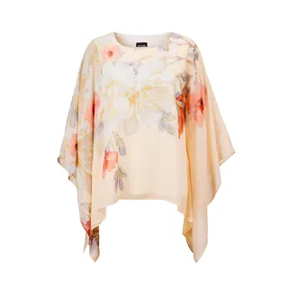 GOLDNER Satinbluse »Kurzgröße Chiffonbluse mit floralem Design«, orange