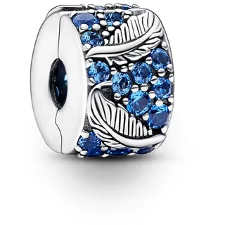 Pandora Geschwungene Feder Blau Silber 792552C01