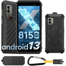 Ulefone Power Armor X11 Outdoor Smartphone Android 13, Bis zu 8GB + 32GB/SD-256GB 8150mAh Akku, IP68/IP69K Outdoor Handy Ohne Vertrag, 16MP Kamera, 5GHz Wi-Fi/NFC/OTG/GPS Dual SIM 2 Jahre Garantie