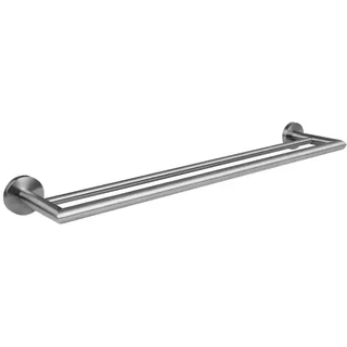 Ambrosya - Handtuchhalter zum Bohren - Badetuchhalter Handtuchstange Handtuch Haken Halter Wand Bad Küche WC (Edelstahl (Gebürstet))