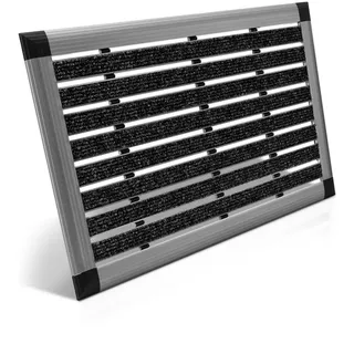 BoMoe Alu-Fussmatte AluGant , Blaugrau , Metall , 80x50 cm , Teppiche und Böden, Schmutzfangmatten, Fußmatten