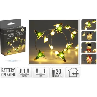 Silberne Drahtbeleuchtung mit Deko 20LED - Silber