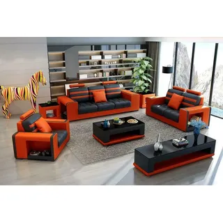 Sofagarnitur 3+2+1 Sitzer Wohnlandschaft Moderne JVmoebel - Orange