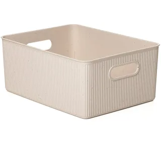 TATAY Baobab ECOHOME, rechteckig, 15 l Fassungsvermögen, aus Polypropylen, BPA-frei, 100% recycelter Kunststoff, Maße 29,4 x 38,5 x 16 cm, 7010338, Beige