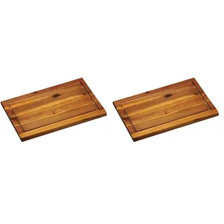 Kesper 28180 Schneidbrett, Akazie, braun, 32 x 21 x 1.5 cm (Packung mit 2)