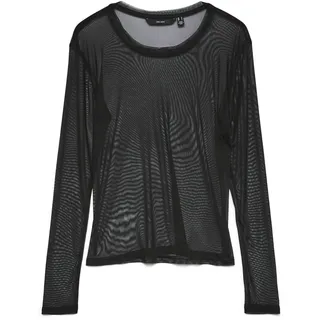 Vero Moda VMLOVA LS MESH TOP JRS NOOS Schwarz XL