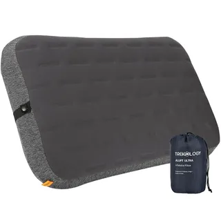 TREKOLOGY Großes aufblasbares Kissen - ALUFT Ultra Camping Kissen für Strand und Camping, aufblasbares Kopfkissen für Outdoor-Abenteuer (GRAU)