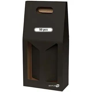 50X Simpletek Geschenkverpackung Schwarz Für 2 Wein Öl Flaschen