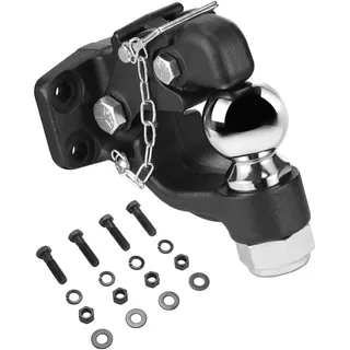 Vevor Anhängerkupplung, 9070 kg, Anhängerkupplungs-Empfängerhaken-Kombination 2-5/16-Zoll-Kugelkopf, passend für 6,35-7,62cm große Lünettenringe mit Montagesatz, Schwarze Pulverbeschichtung