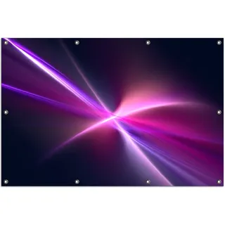 Wallario Outdoor-Poster für Garten oder Balkon, Motiv Abstrakte Formen und Linien schwarz lila pink weiß, in ca. 100 x 150 cm - Schwarz