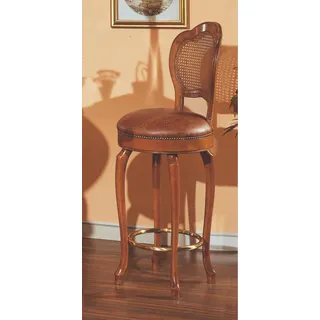 Barhocker Design Hocker Thekenhocker Bar Stuhl braun Leder Luxus Polsterung Bars - Braun