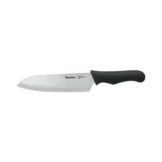 Metaltex Basic Santoku Küchenmesser, Kochmesser mit erstklassig verarbeiteter Inox-Klinge für hohe Schnittfähigkeit, Klingenlänge: 18 cm