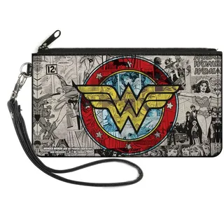 Buckle-Down Damen Zip Wallet Wonder Woman Small Geldbörse, Mehrfarbig, 16.5 cm x 8.89 cm