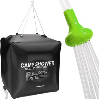 Campingdusche Solar 40 Liter 10 Gallons Wassersack mit Solarheizung Tragbar 40°C Warmwasser im Freien 23494