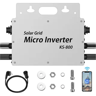 Balkonkraftwerk 800 Watt - Wechselrichter 800W IP65 Wasserdicht - Wechselrichter Balkonkraftwerk 800W Mit WLAN APP für Balkonkraftwerk