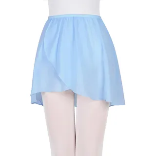 Bezioner Ballettrock Wickelrock Tanz Rock aus Chiffon zum Reinschlüpfen für Mädchen und Damen Blau S